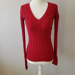 PINK AMERICAN EAGLE KNIT LONG SLEEVE SHIRT